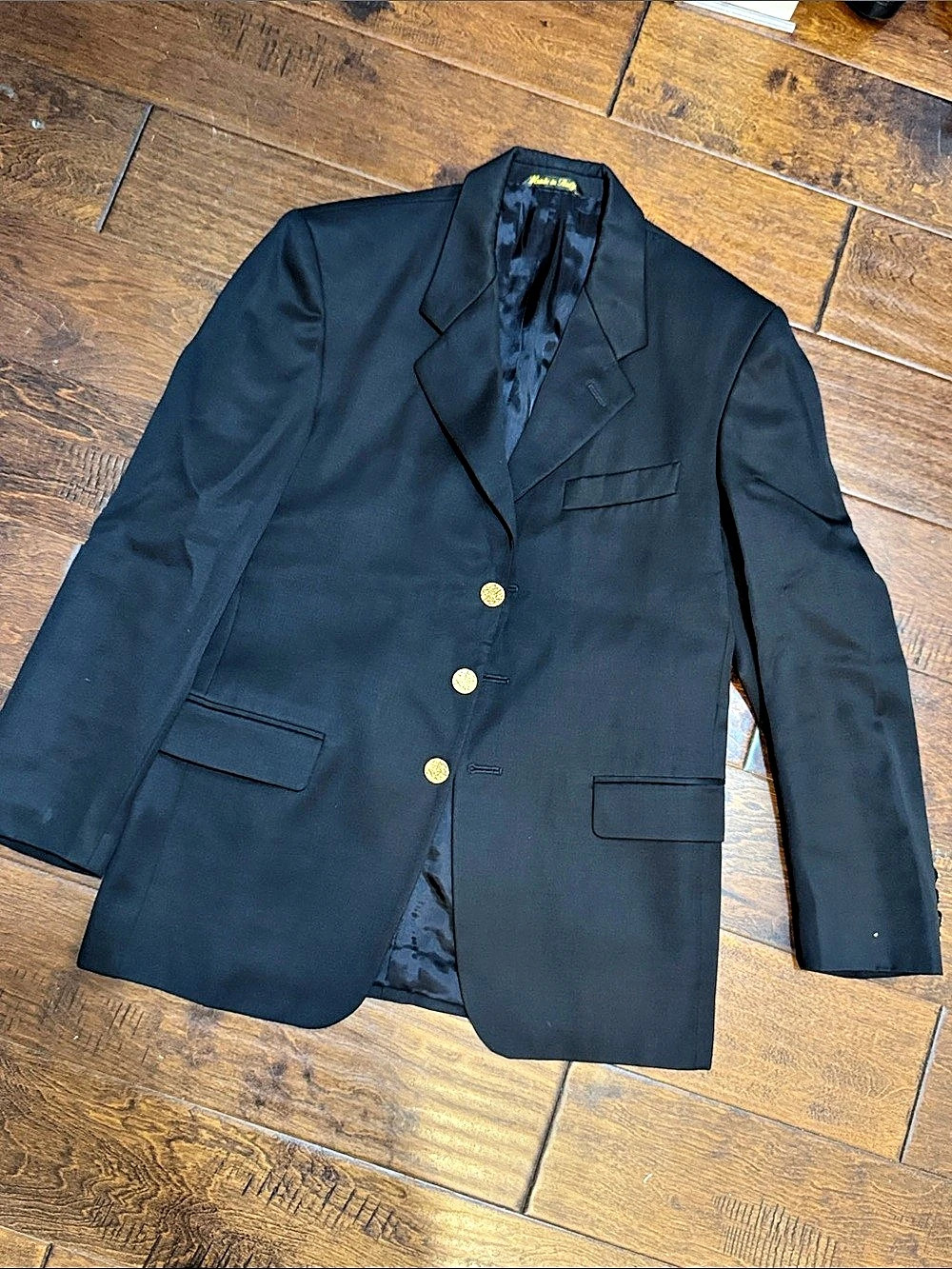 Princeton Italian Men's Wool Blazer Black Size 18 European